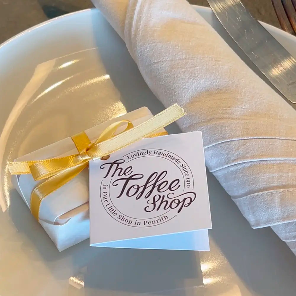 The Toffee Shop Butter Fudge Minis in dinning room setting