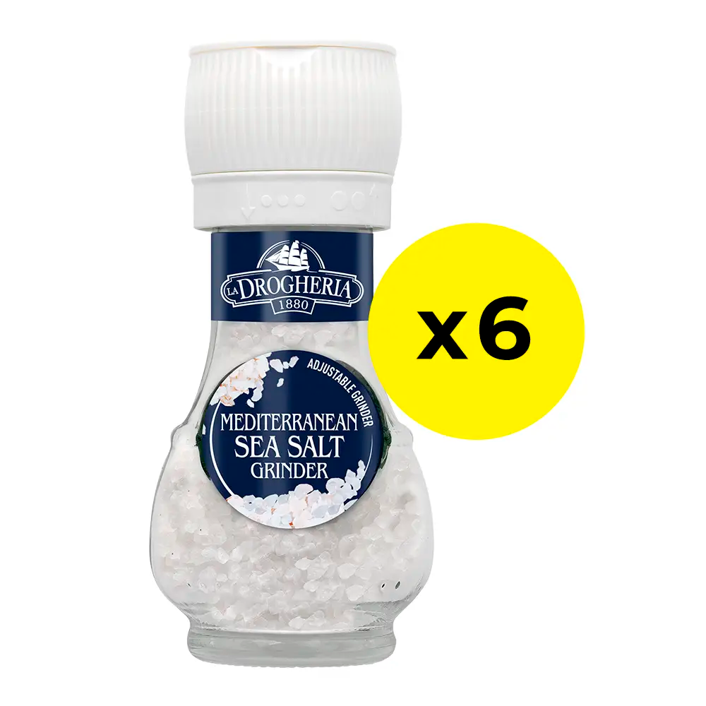 6 Mediterranean Sea Salt Grinders