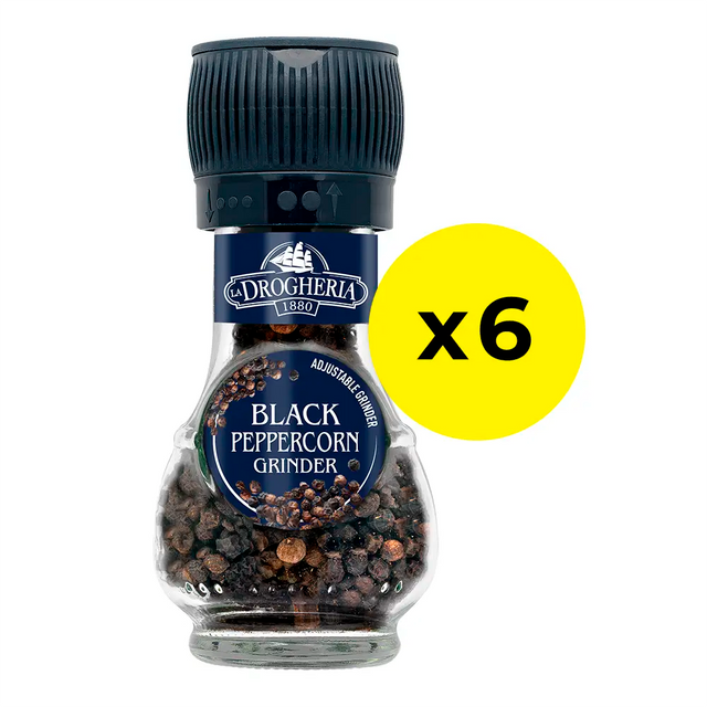 6 Black Peppercorn Grinders