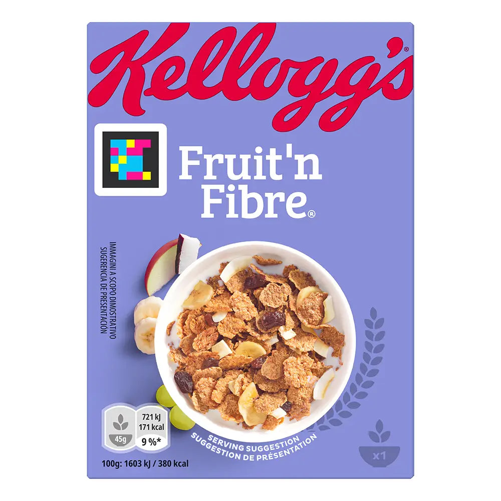 Portion pack of Kelloggs Fruit'n Fibre for buffet breakfasts, supplied by Out of Eden
