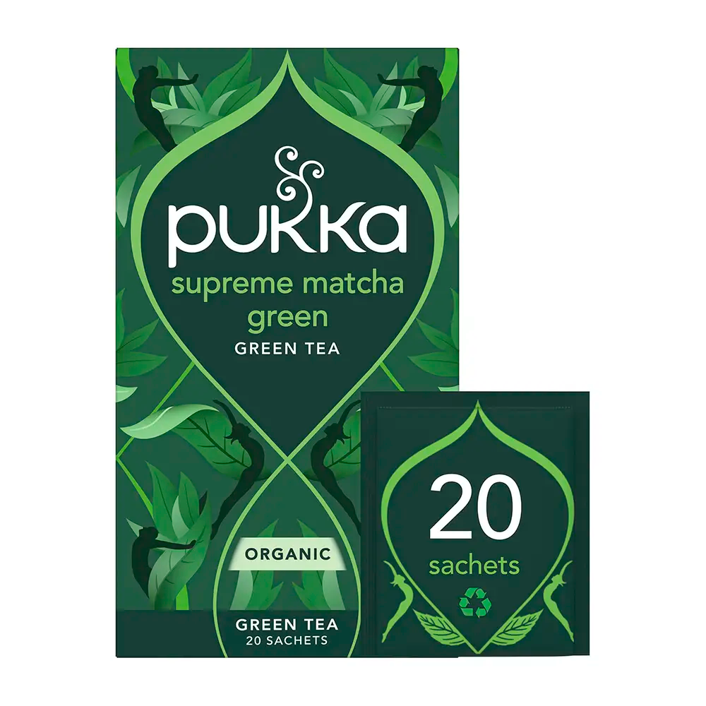 Pukka Supreme Matcha Green Tea Bags Tag and Envelope - Pack of 20
