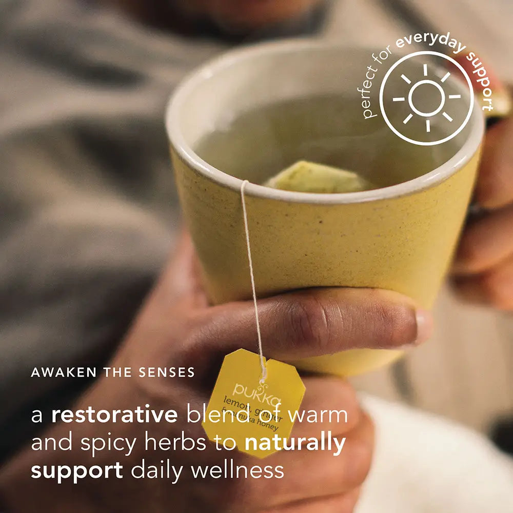 Pukka Lemon, Ginger & Manuka Honey Tea Bags Tag and Envelope - Pack of 20