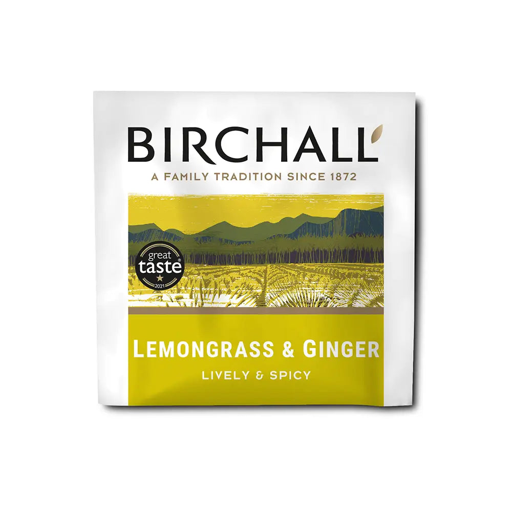 Individually Wrapped Lemongrass & Ginger Herbal Infusion from Birchall, supplied by Out of Eden
