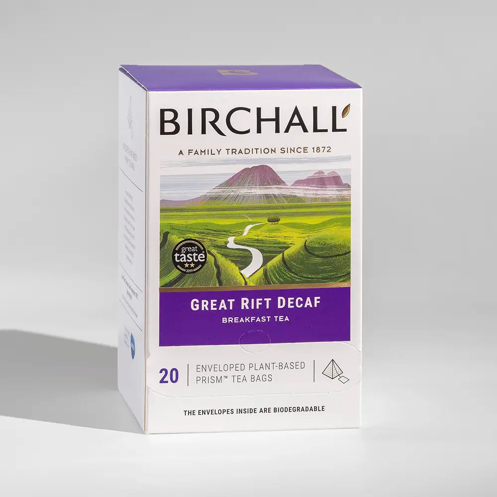 Great Rift Decaf Breakfast Tea Bags - Pack of 20 Plant-Based Tea Bags from Birchall supplied by Out of Eden
