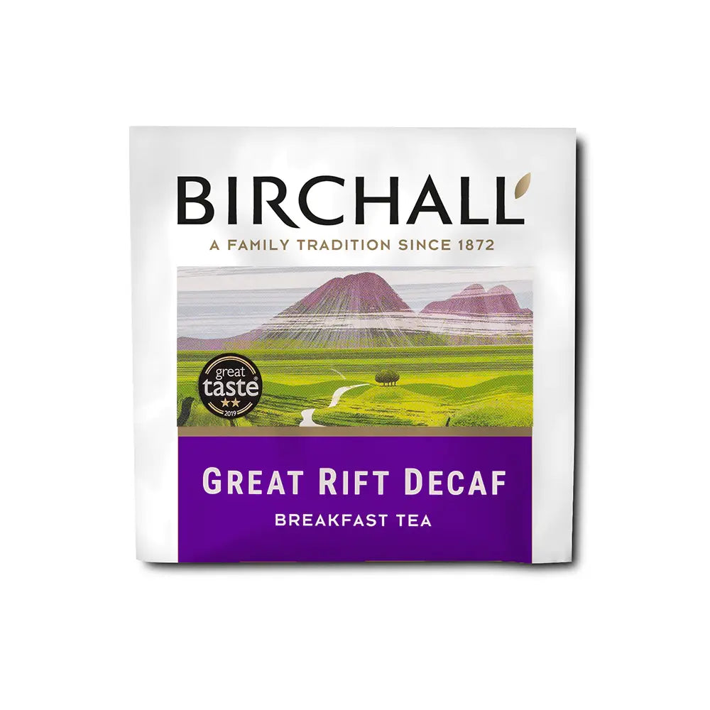 Individually wrapped Great Rift Decaf Breakfast Tea Bags