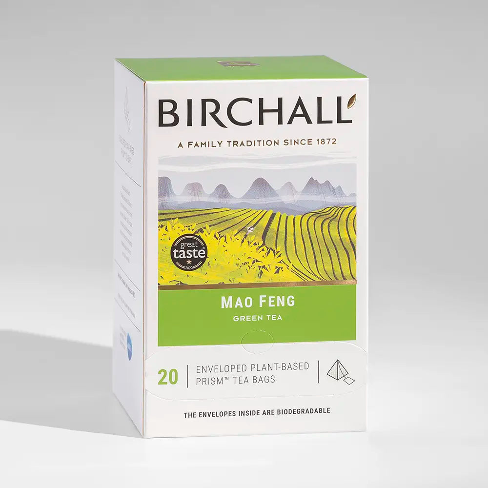 Birchall Mao Feng Green Tea - Box of 20 prism tea bags
