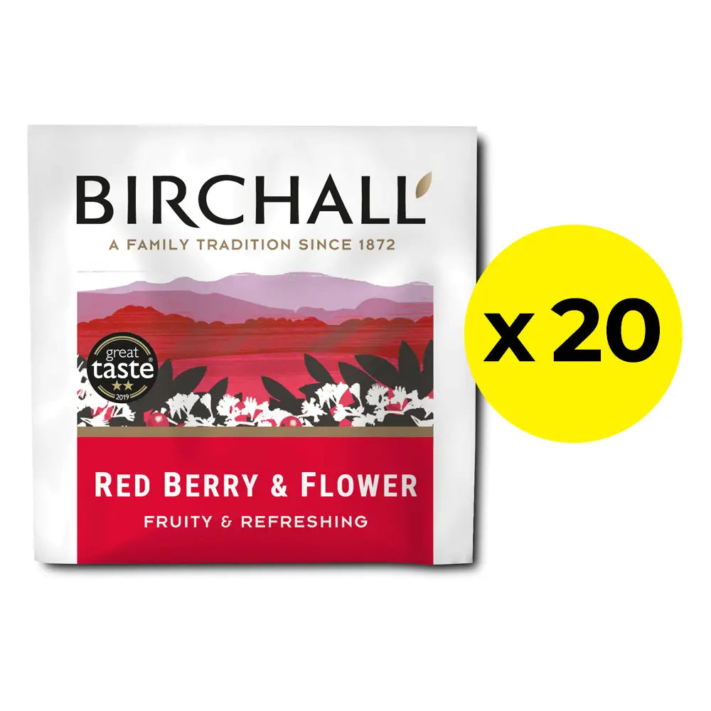 20 Red Berry & Flower Tea Bags from Birchall