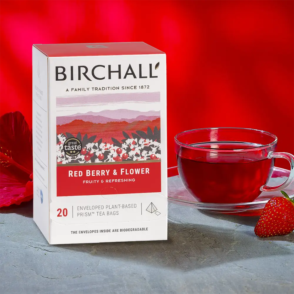 Birchall Red Berry & Flower Prism Tea Bags