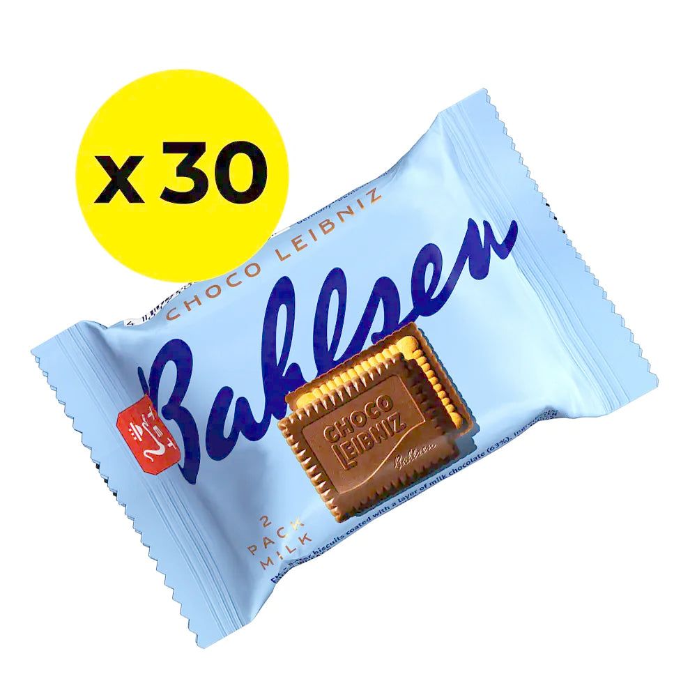 30 packs of Bahlsen Choco Leibniz Milk Chocolate biscuit twin packs