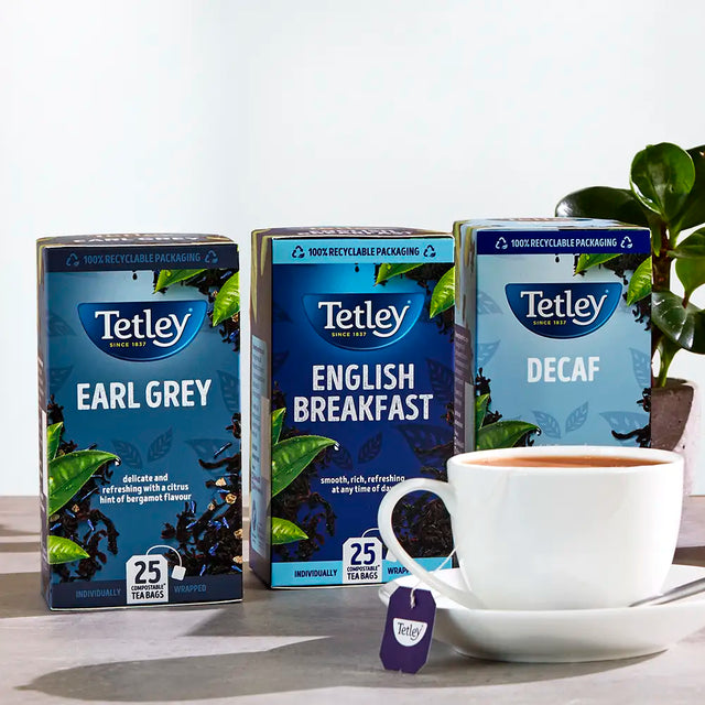 Tetley Decaf Tea Bags Tag & Envelope - Pack of 25