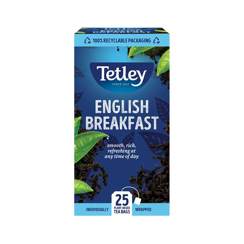 Tetley English Breakfast Tea Bags Tag & Envelope - Pack of 25