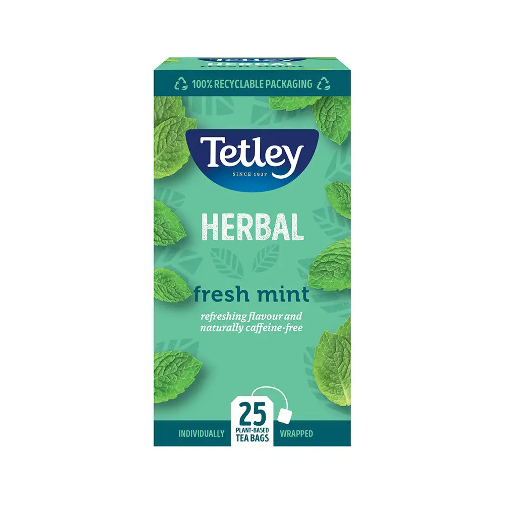 Tetley Mint Tea Bags Tag & Envelope - Pack of 25