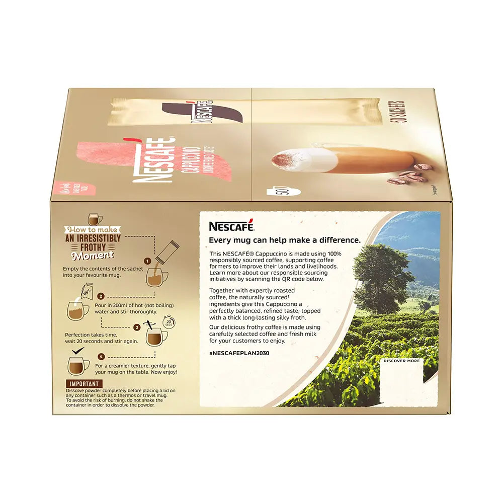 Nescafe Cappuccino Instant Sachet - Pack of 50