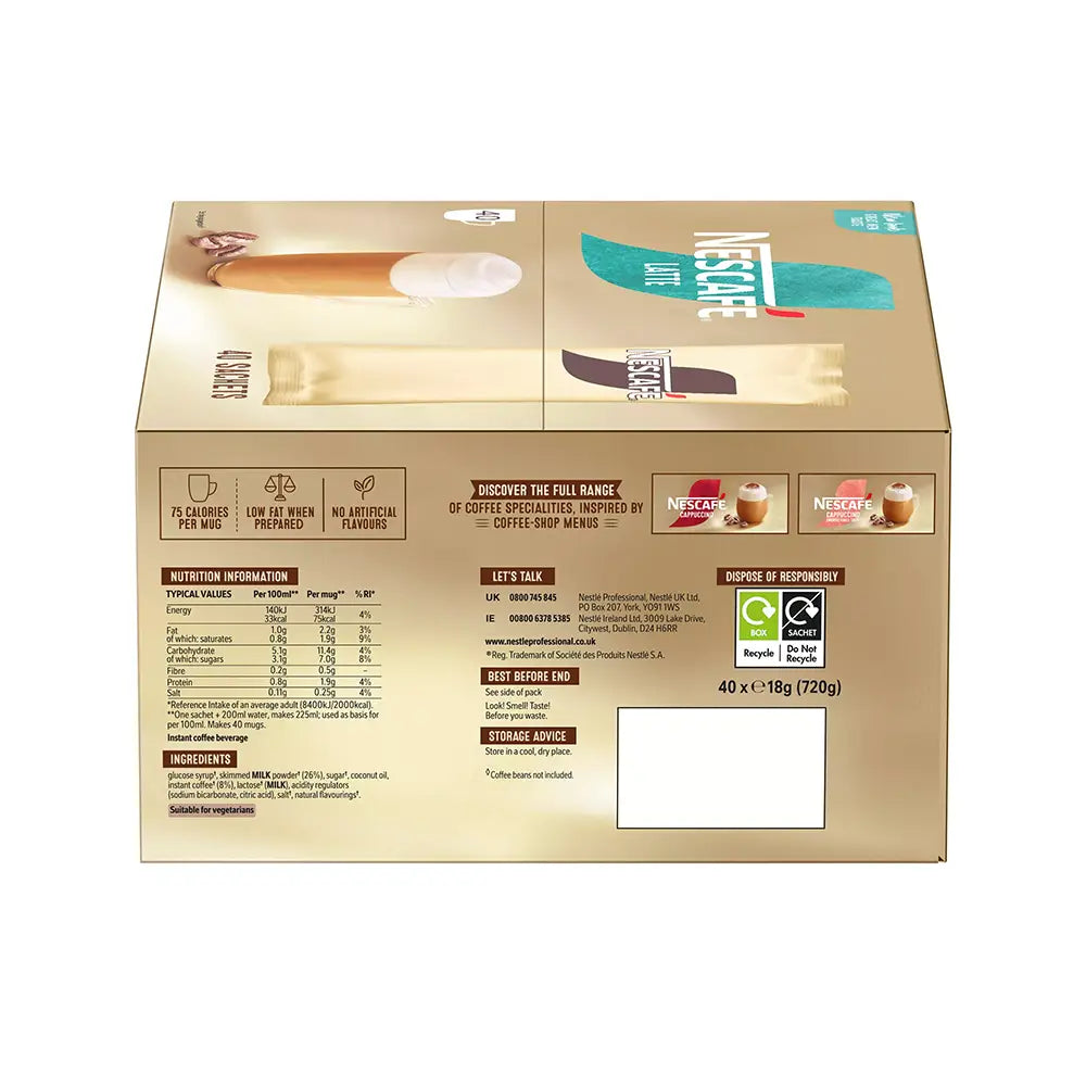 Nescafe Latte Instant Sachet - Pack of 40