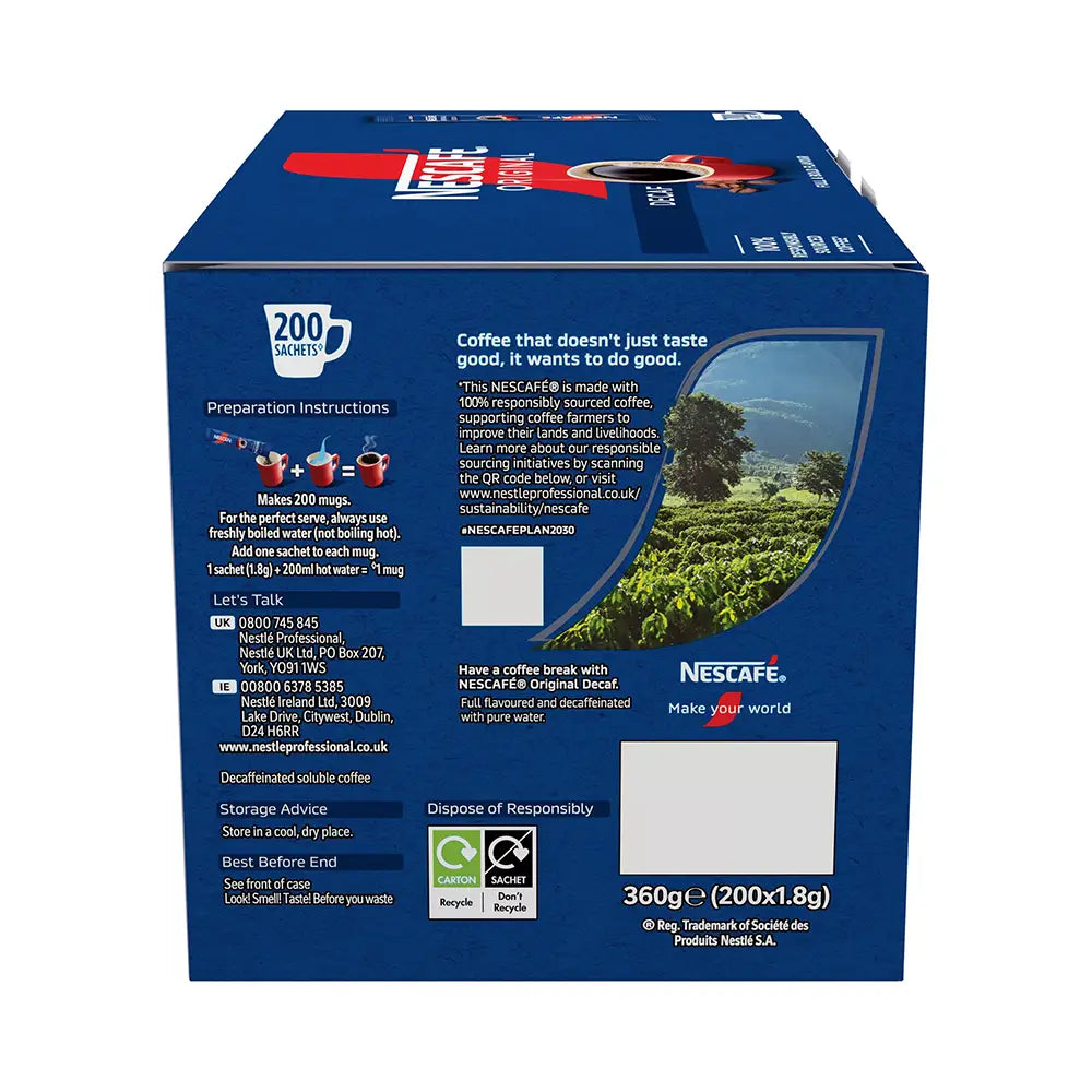 Nescafe Original Decaf Instant Coffee Stick - Pack of 200