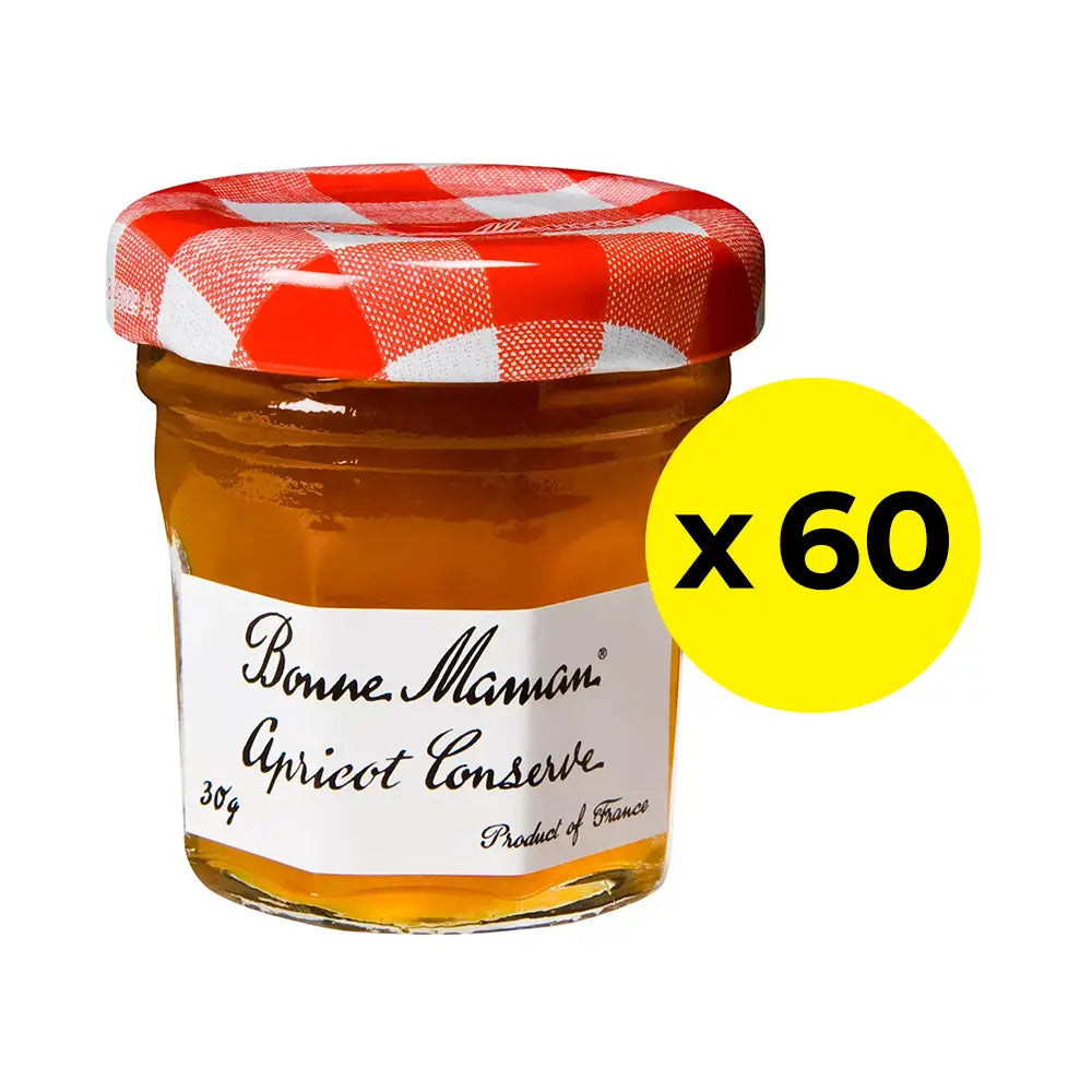 Bonne Maman Apricot Conserve 30g Glass Jar - Pack of 60