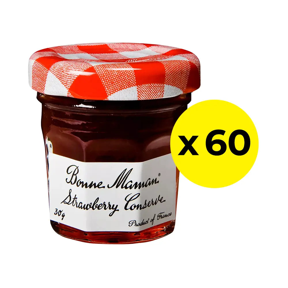 Bonne Maman Strawberry Conserve 30g Glass Jar - Pack of 60