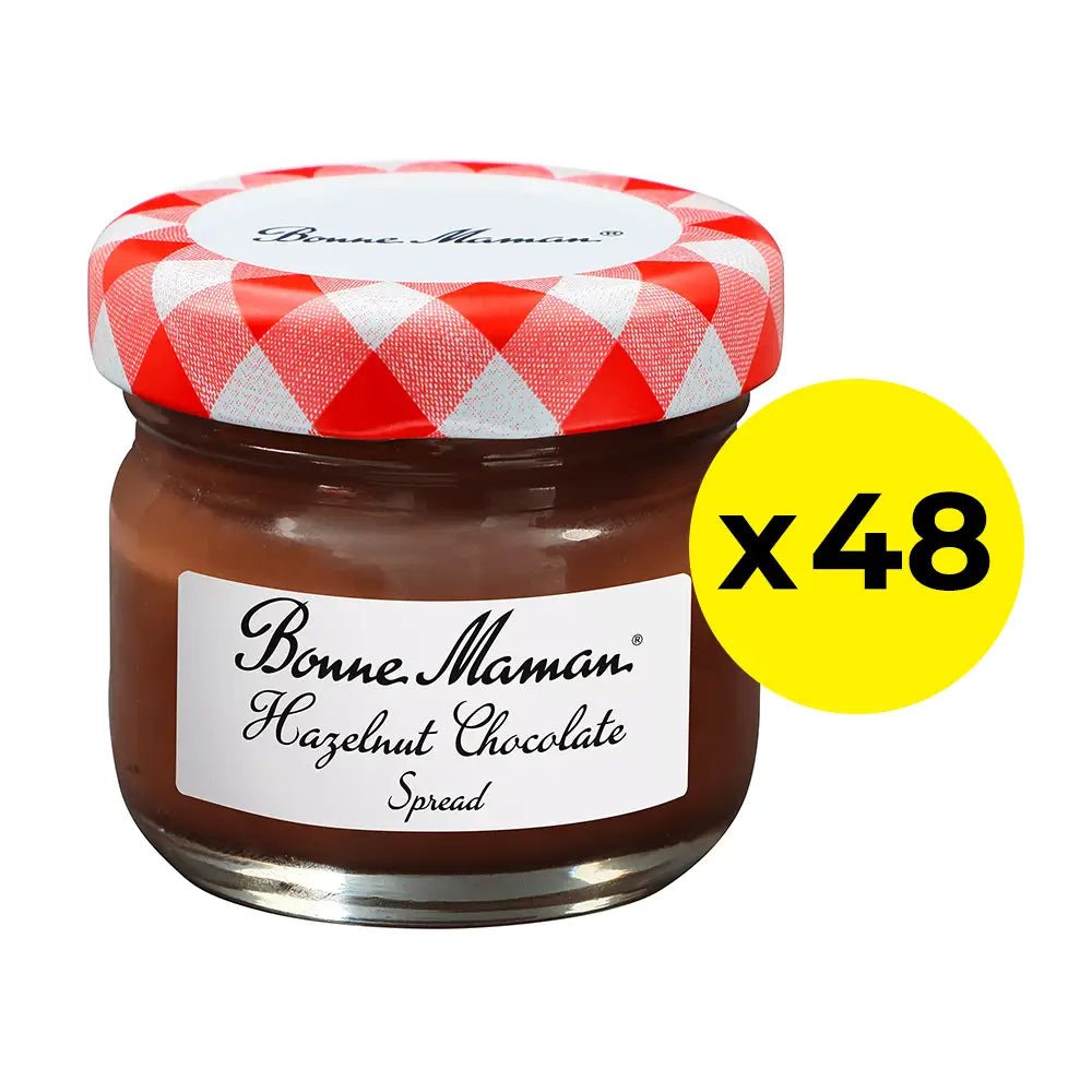 Bonne Maman Hazelnut Chocolate Spread 25g Glass Jar - Pack of 48