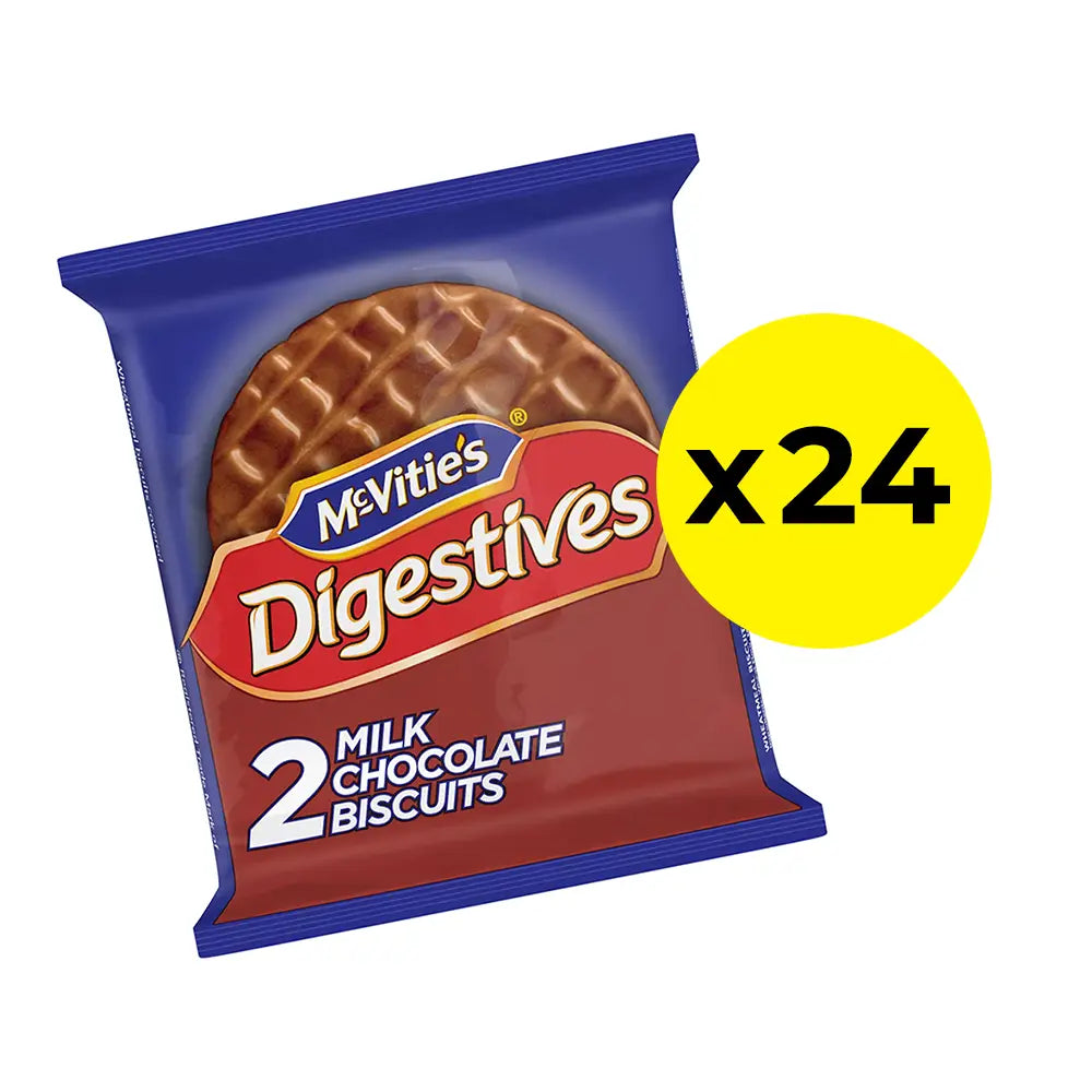 McVitie's Milk Chocolate Digestive Twin-Pack Biscuits - Pack of 24