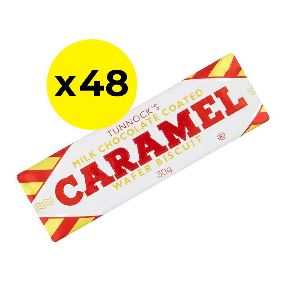 Tunnock's Chocolate Coated Caramel Wafers - Pack of 48