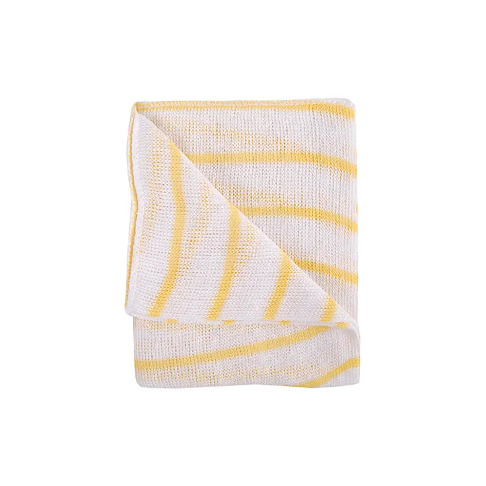 Washable yellow stripe Knitted Cleaning & Dish Cloth - medium-weight - pack of ten