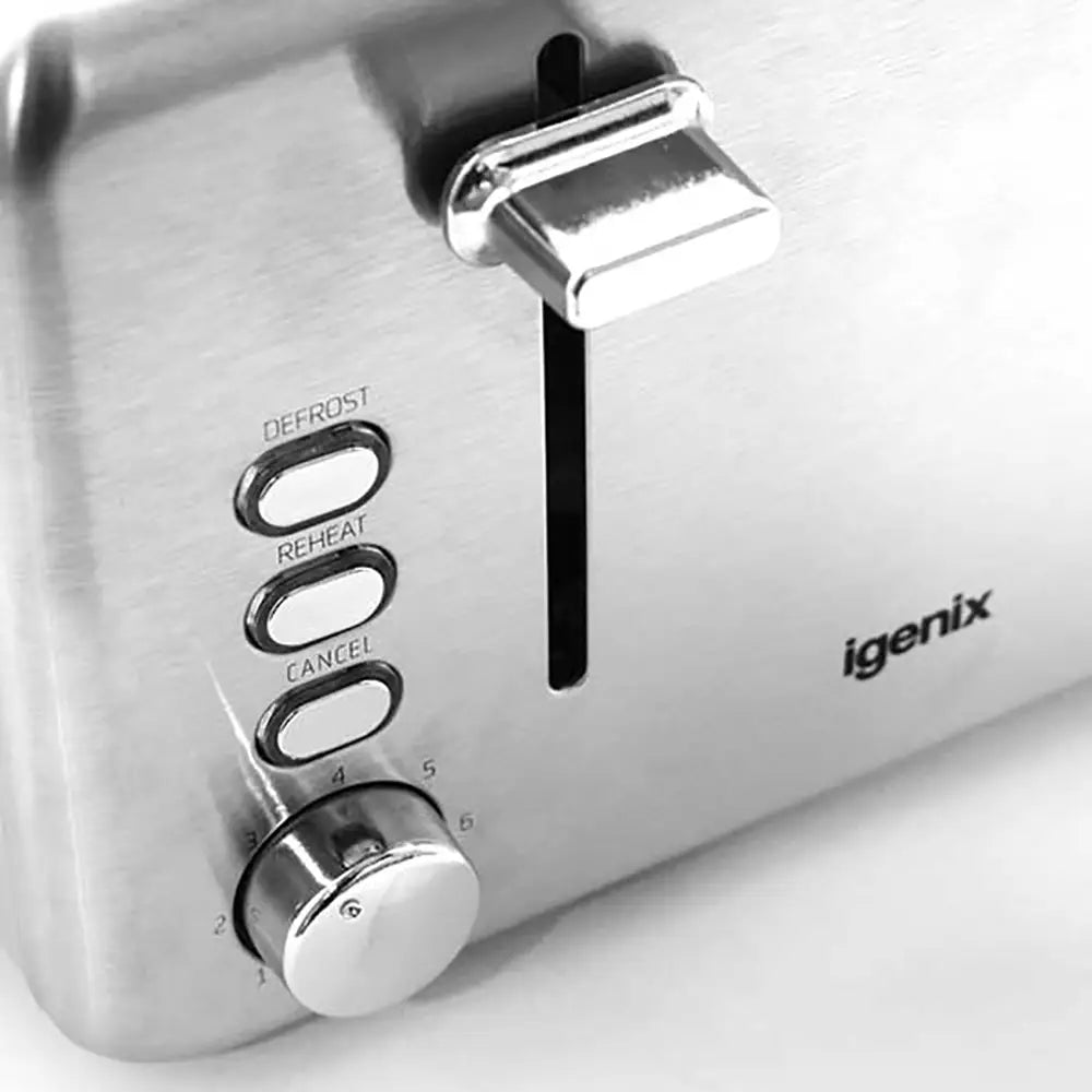 Igenix Stainless Steel 4 Slice Toaster button details