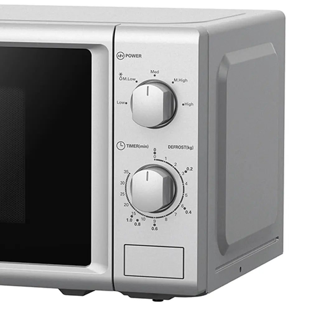 Igenix 800W Silver Manual Microwave - 20L button detail