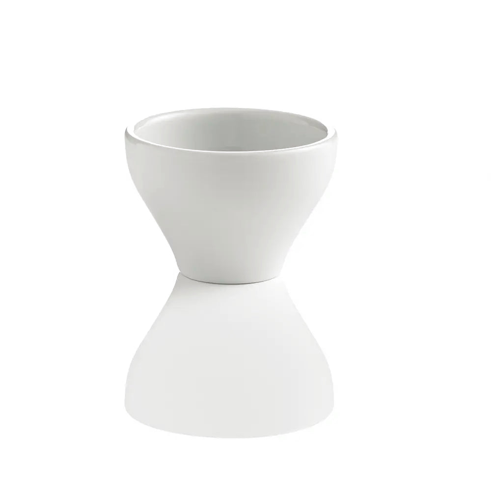 Small white ceramic bowl on a white background