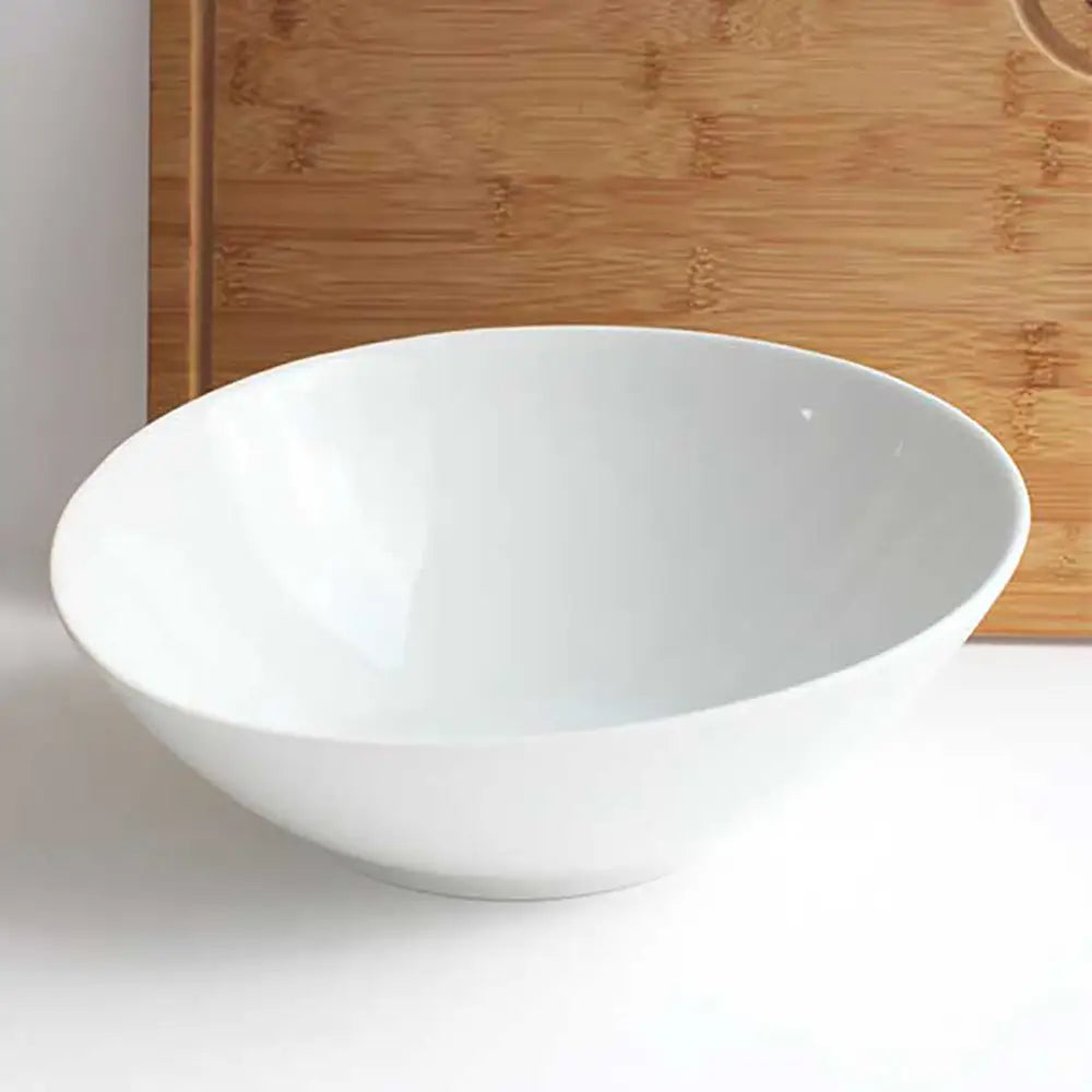 White porcelain Toughened Angled Serving Bowl 23cm