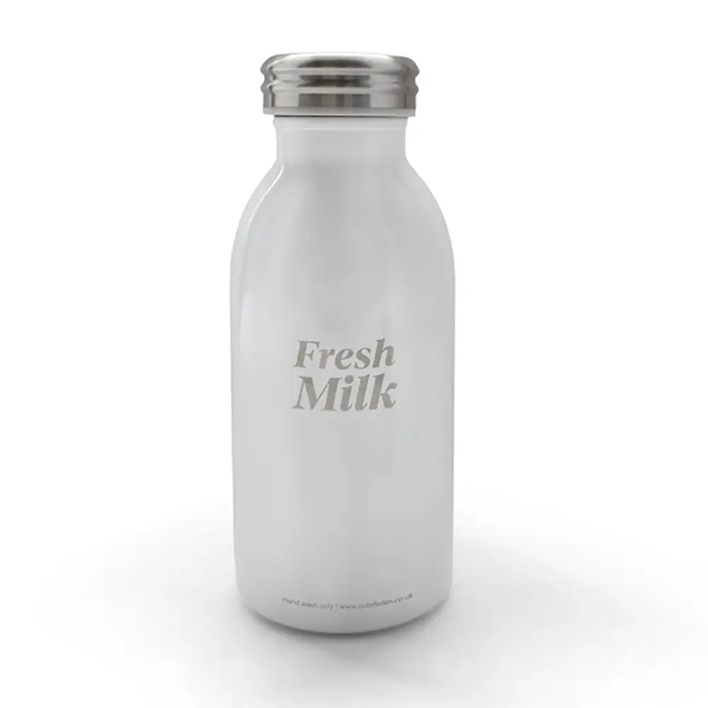 insulated white milk bottle