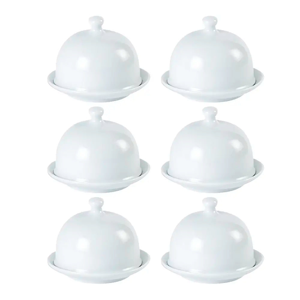Toughened Covered Butter Dish 9cm - Pack of 6