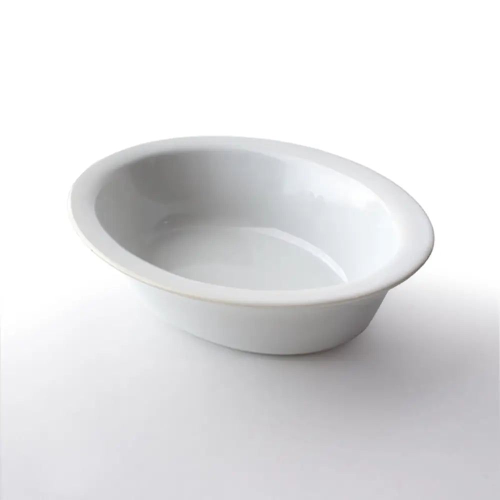 Toughened Lipped Oval Dish - 18cm - Pack of 6 on white ground