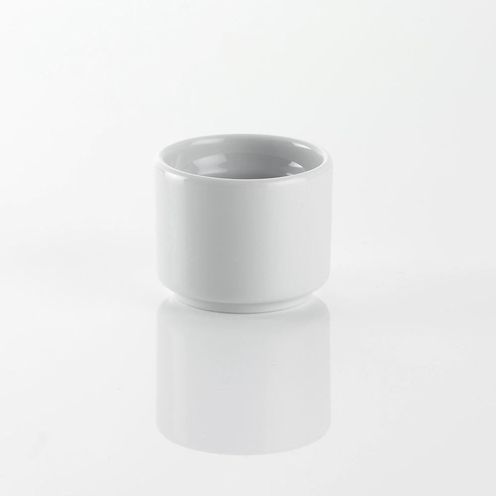 White vitrified china egg cup