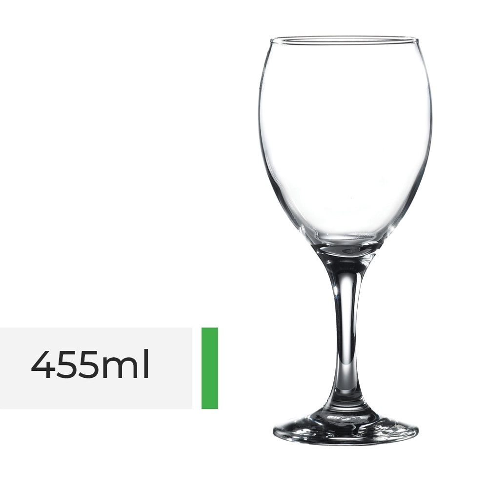 455ml toughened wine glass that features a thicker stem as well as a beaded rim to prevent chips and cracks