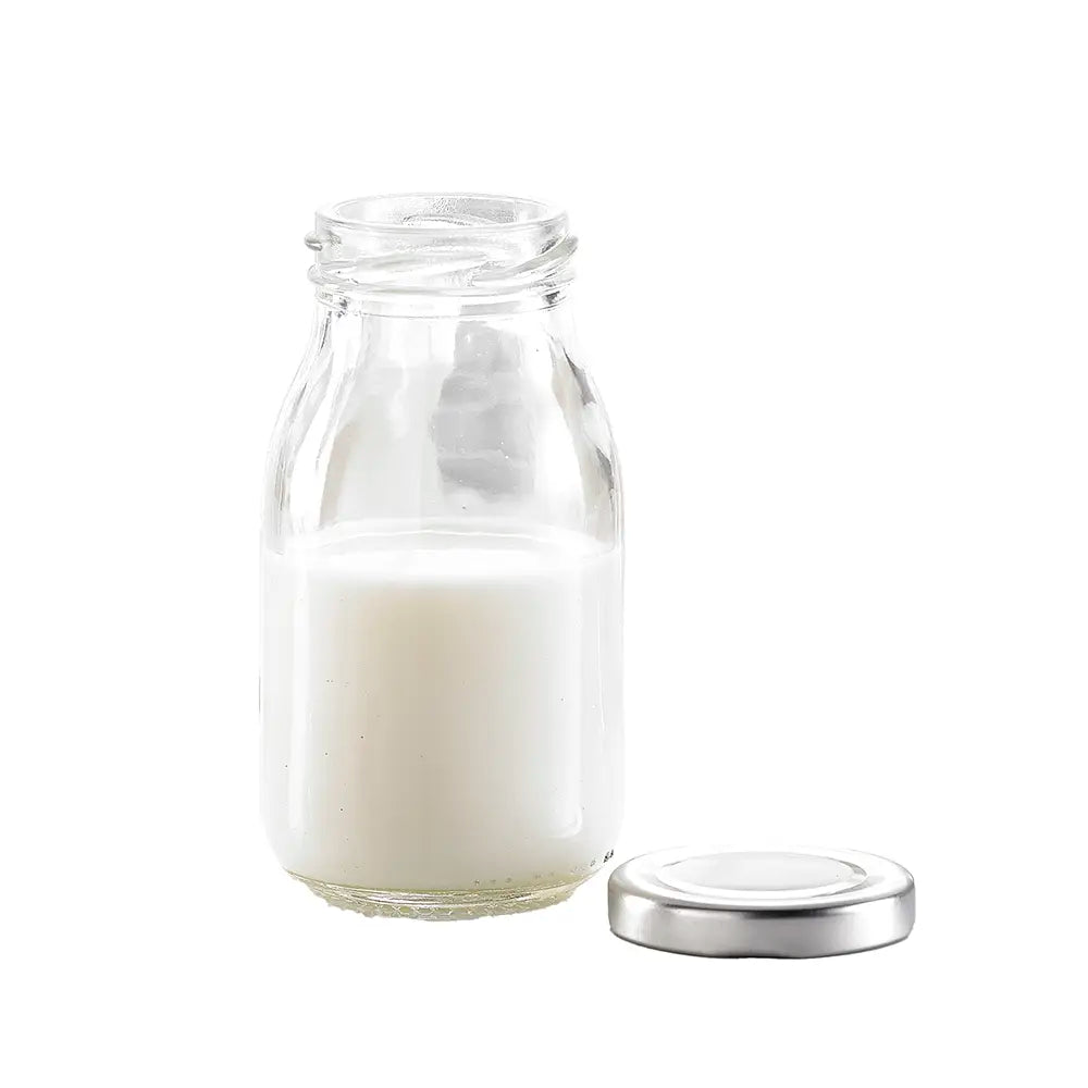 Glass Mini Milk Bottles With Lids