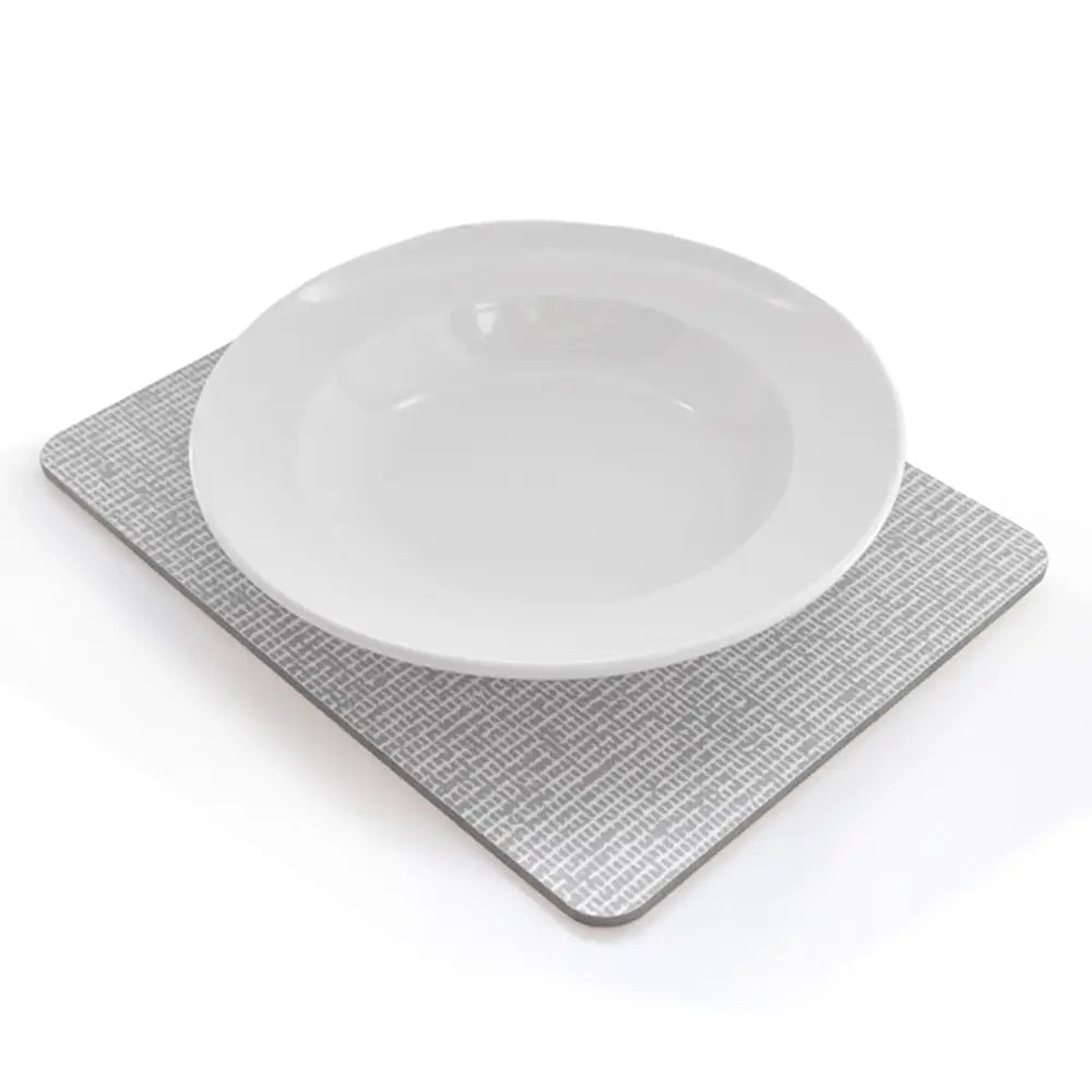 White bowl on a Heat Resistant Melamine Placemat white background