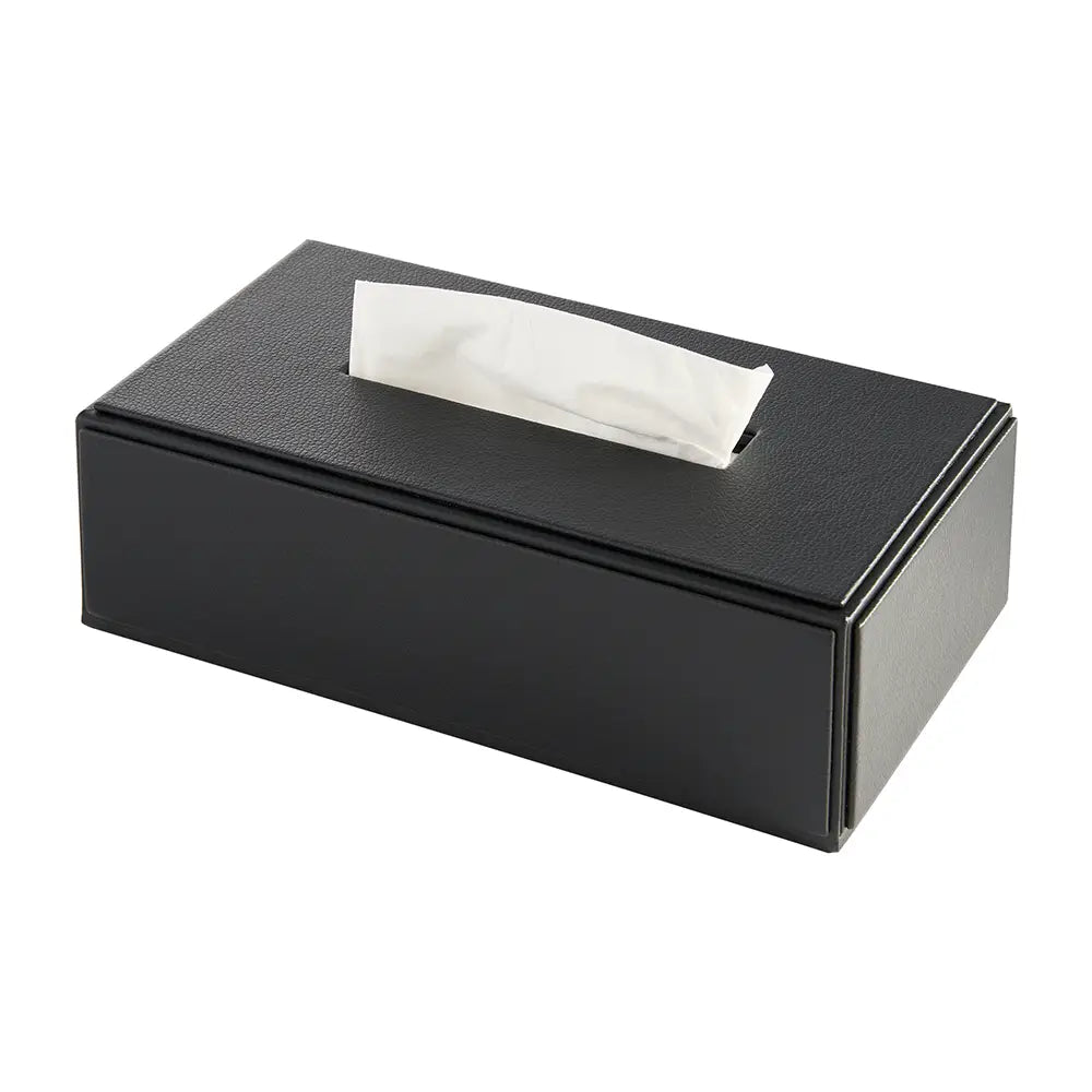 Faux Leather Oblong Tissue Box Cover