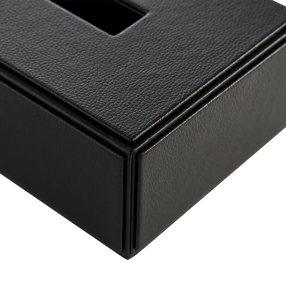 Faux Leather Oblong Tissue Box Cover
