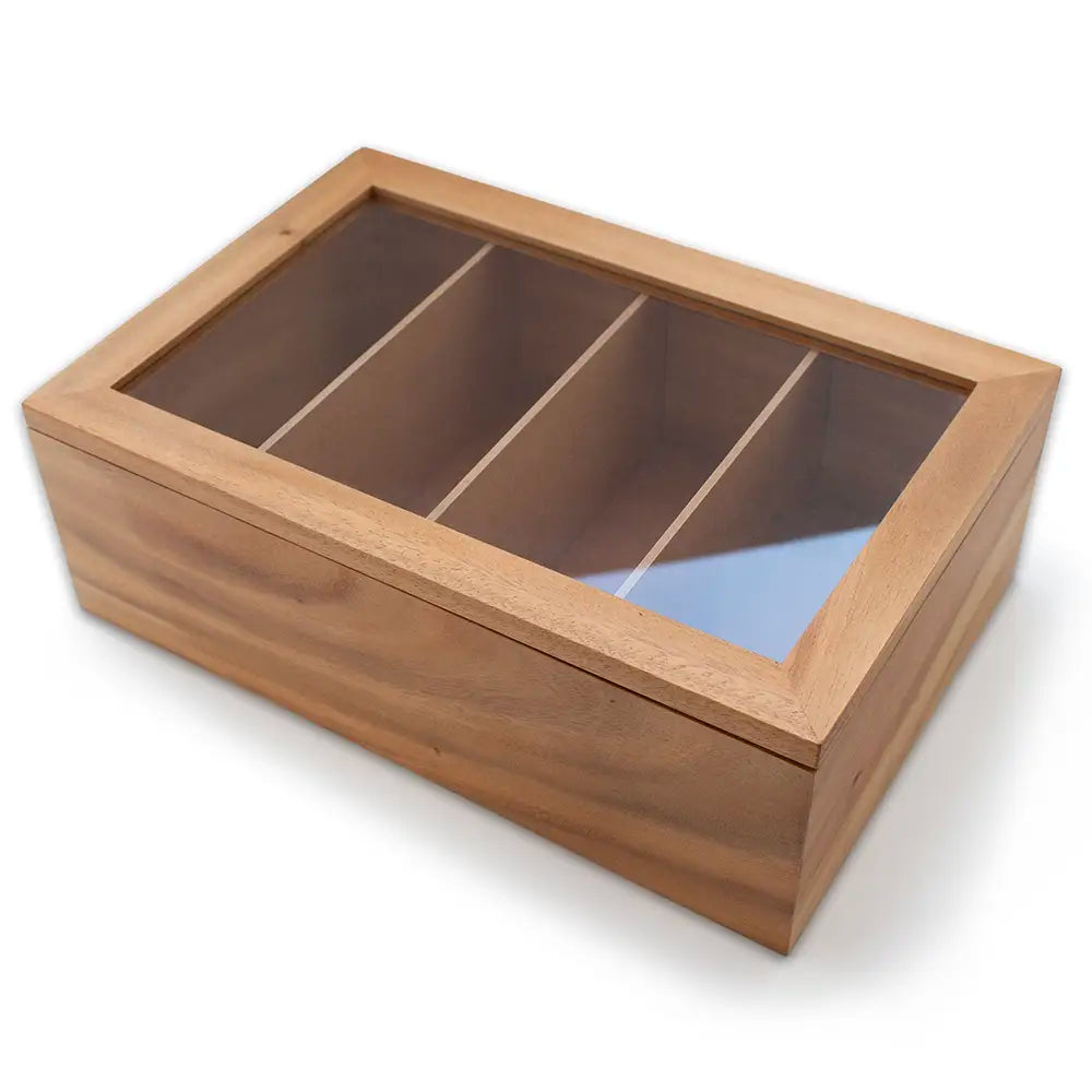 Acacia Wooden Tea Box - 30 x 20 x 10cm