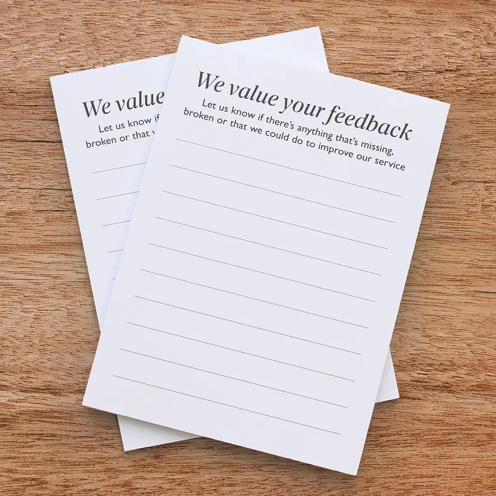 A6 Guest Feedback Notepad - Pack Of 5