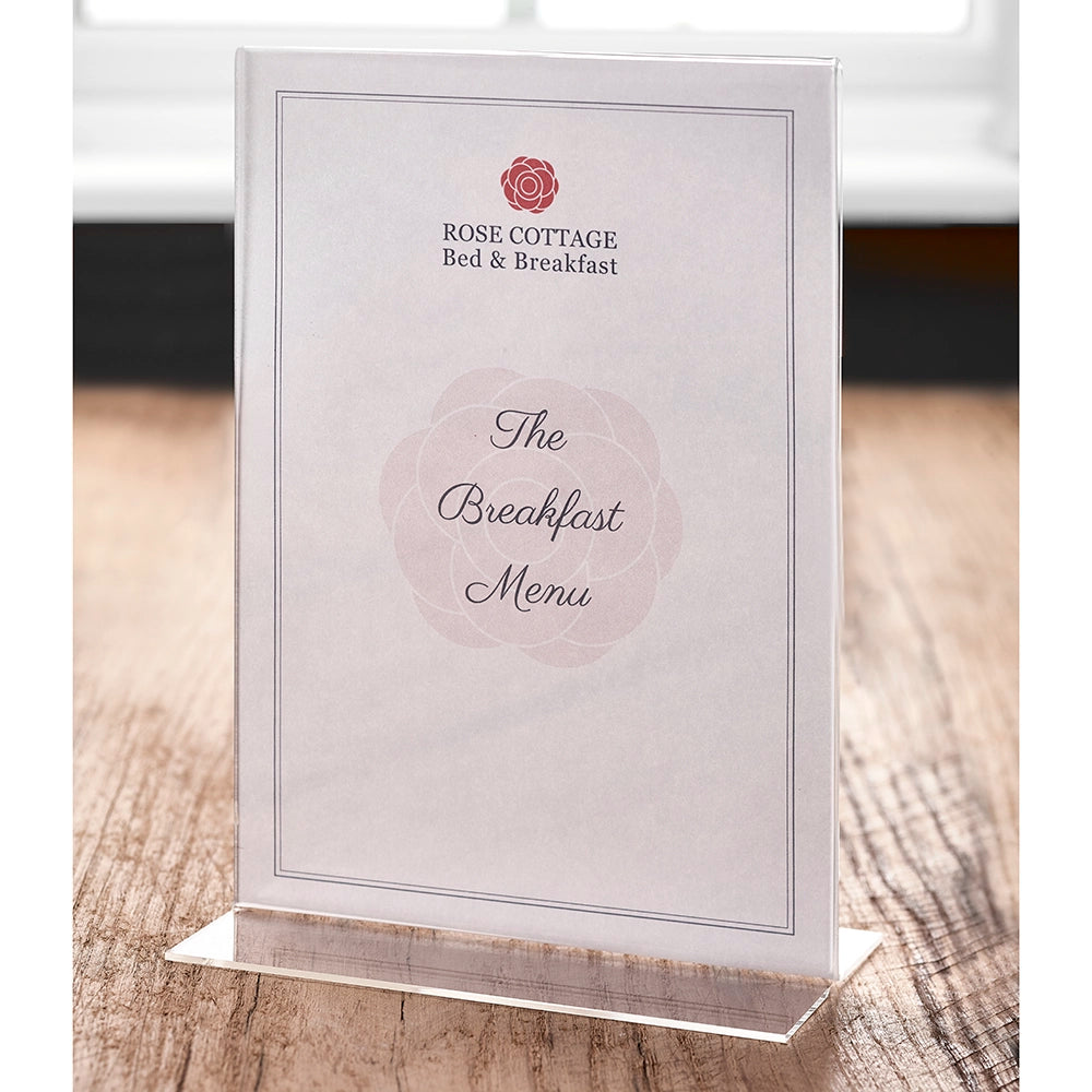 Acrylic A5 double sided Poster holder with built in stand