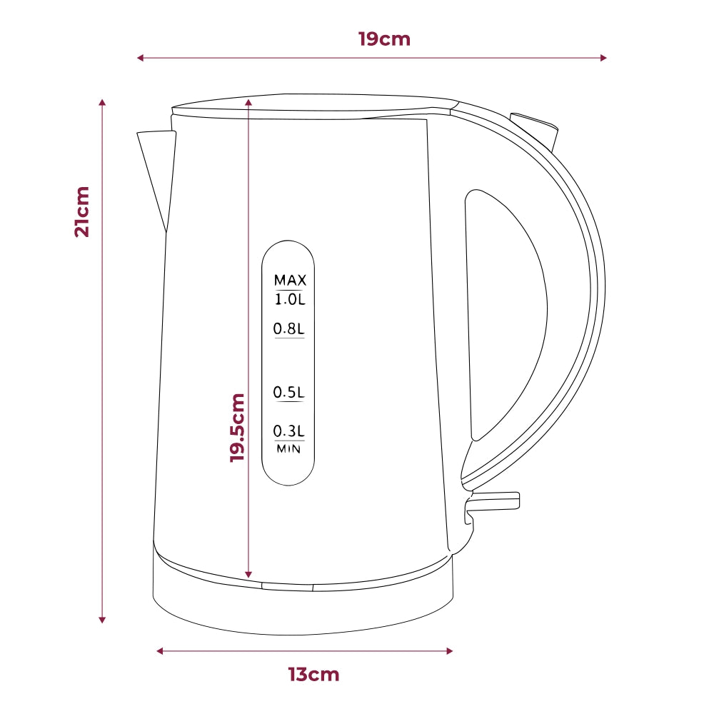 Dimensions of the Deluxe Hotel Kettle from Out of Eden