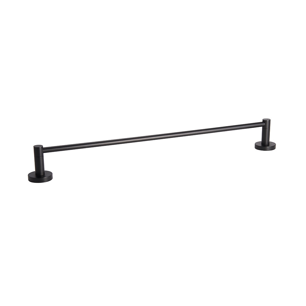 Black towel rail on a white backgroundil