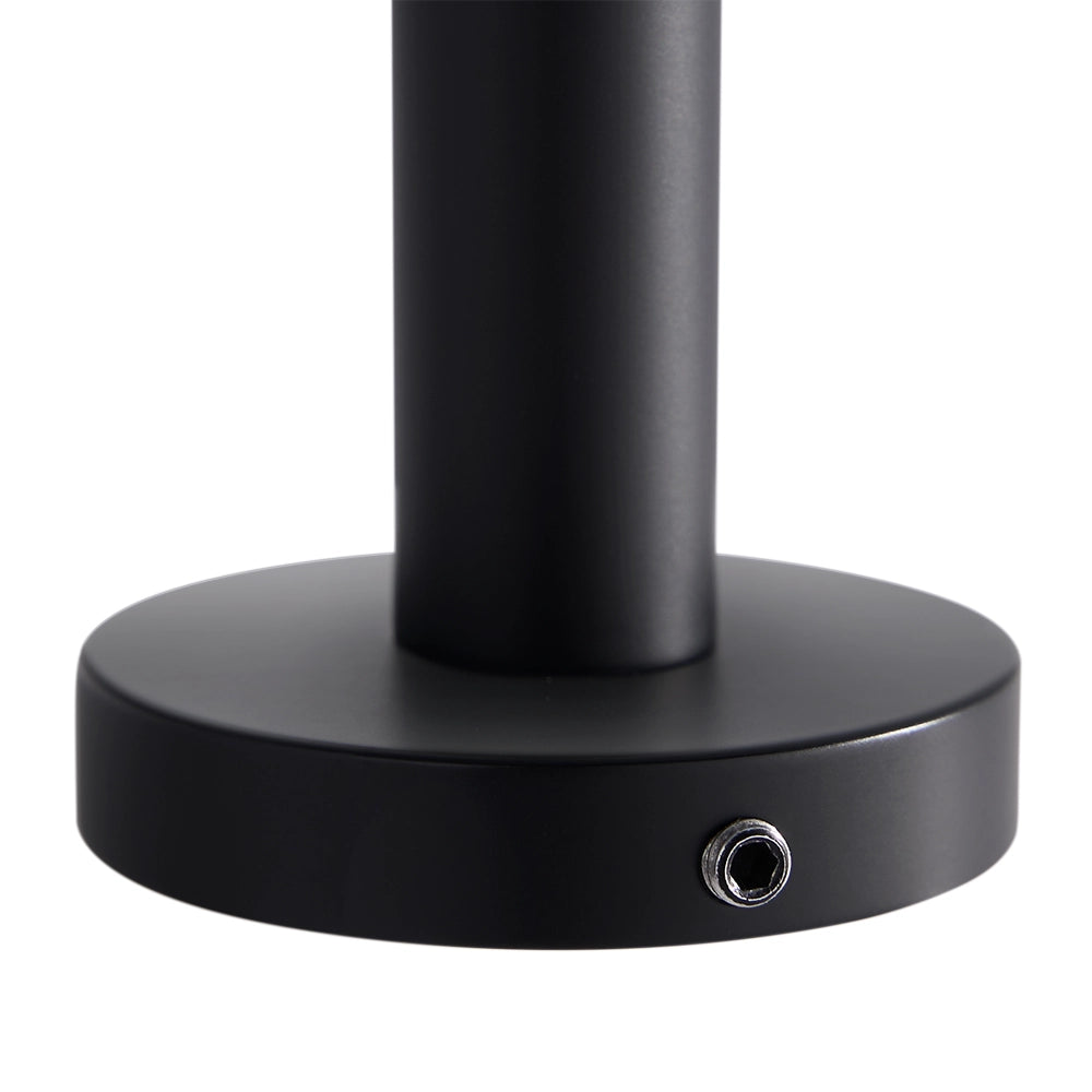 Black towel rail fitting on a white background