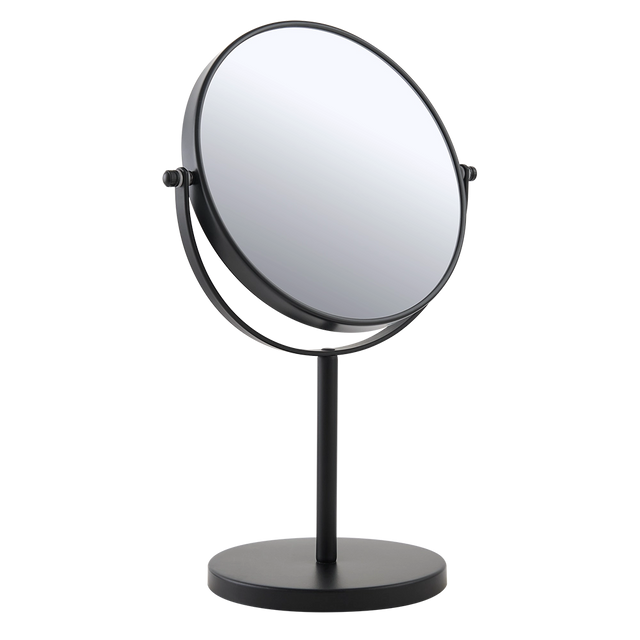 Black stand-up mirror on a white background