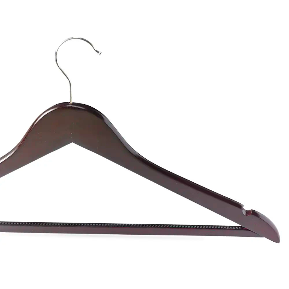 Non-Slip Dark Brown Wooden Hook Coat Hanger traditional wooden coat hangers with metal hooks are robust enough to hold heavy clothing items