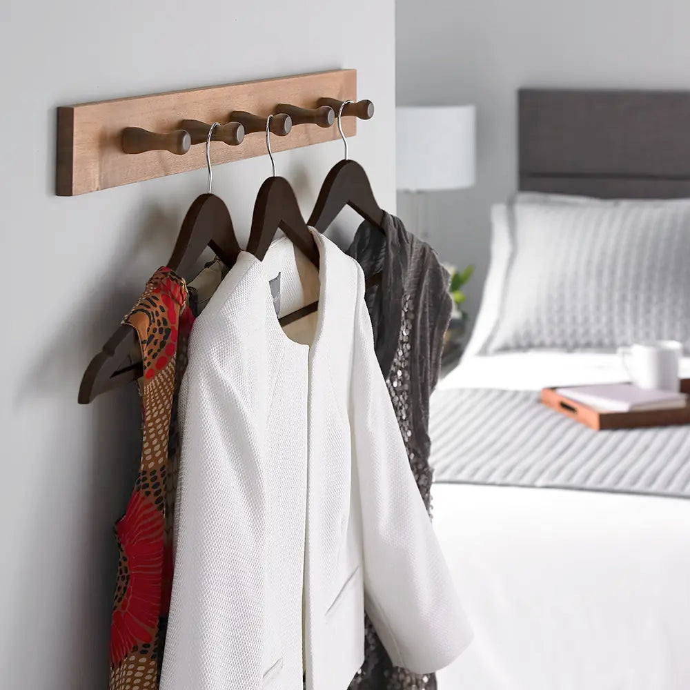 Non-Slip Dark Brown Wooden Hook Coat Hanger traditional wooden coat hangers with metal hooks are robust enough to hold heavy clothing items