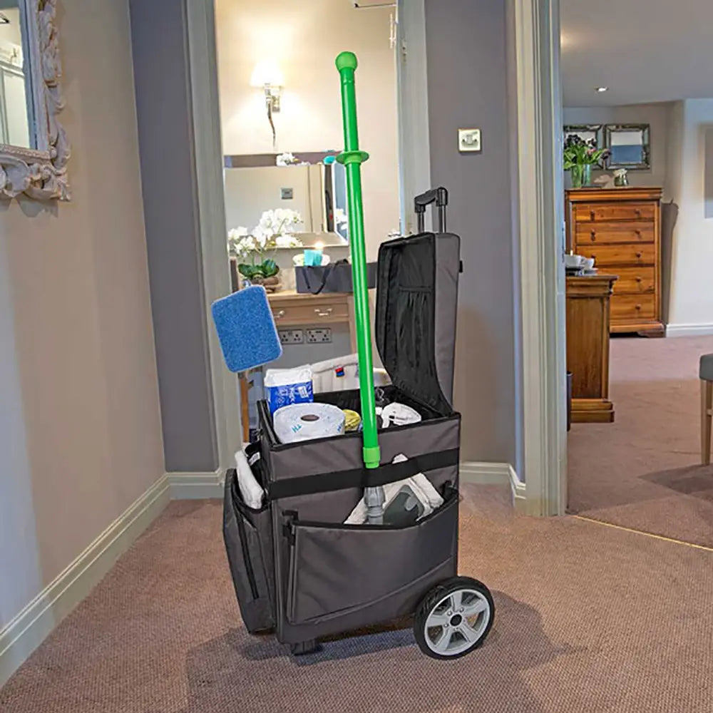 Housekeepers Cleaning Trolley purpose-built cart designed to streamline the cleaning, room servicing, and maintenance tasks in hotels, offices or other similar environments