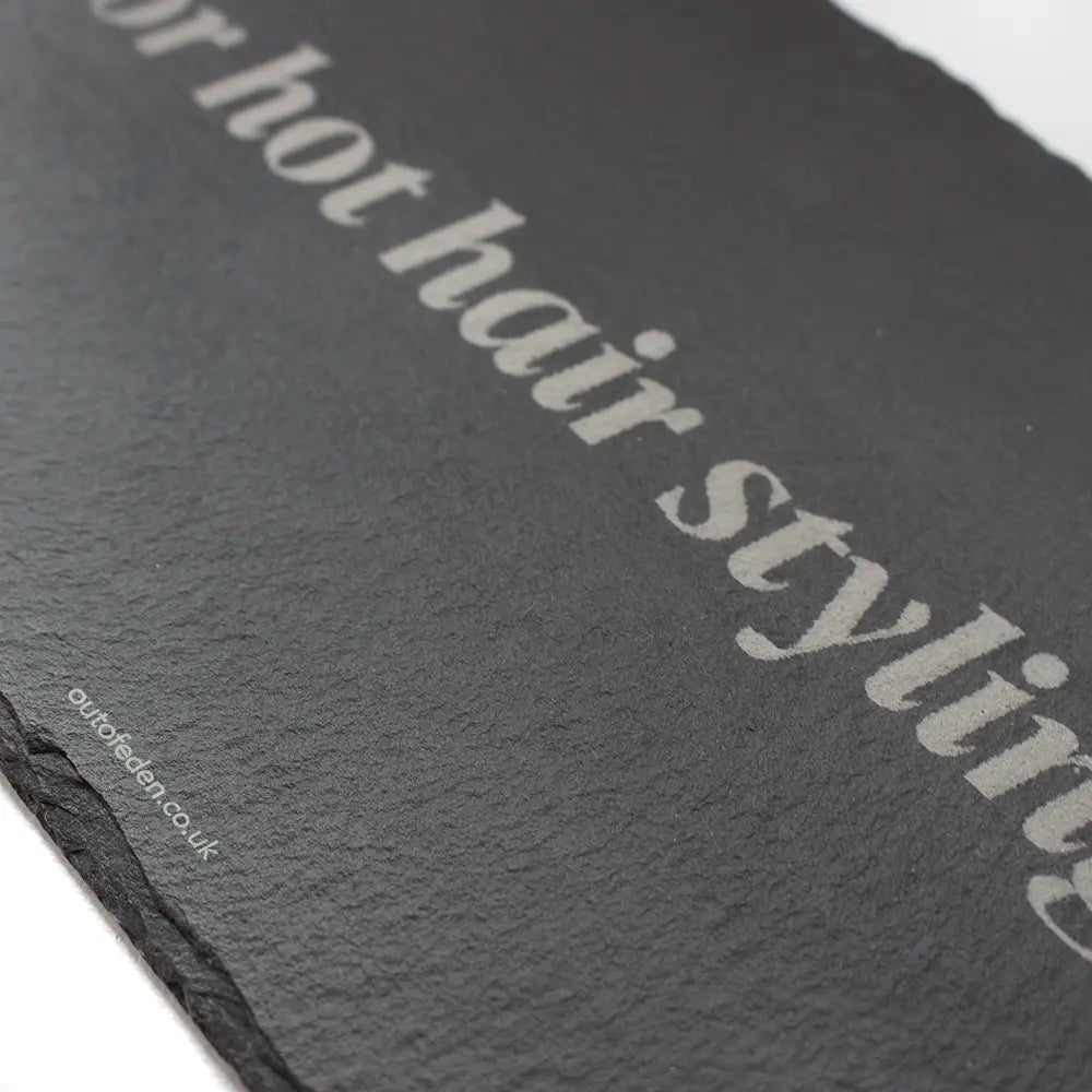 Heat proof mat dark slate, designed for guest bedrooms in order to protect surfaces from hot hair styling tools