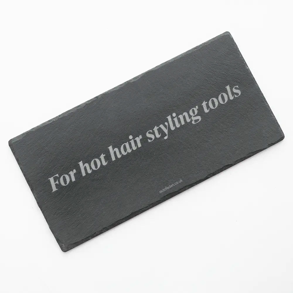 Heat proof mat dark slate, designed for guest bedrooms in order to protect surfaces from hot hair styling tools